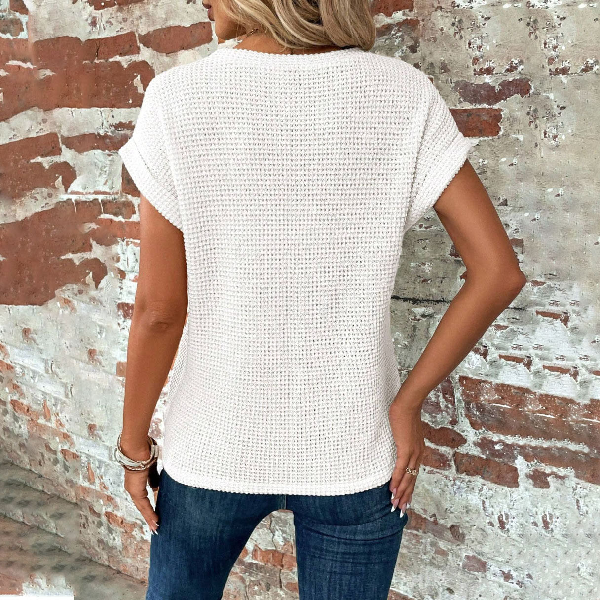 T-SHIRT MONROE WAFFLE IN MAGLIA