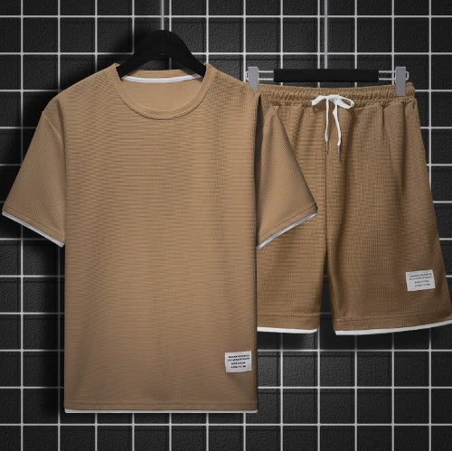 Set lounge in maglia waffle