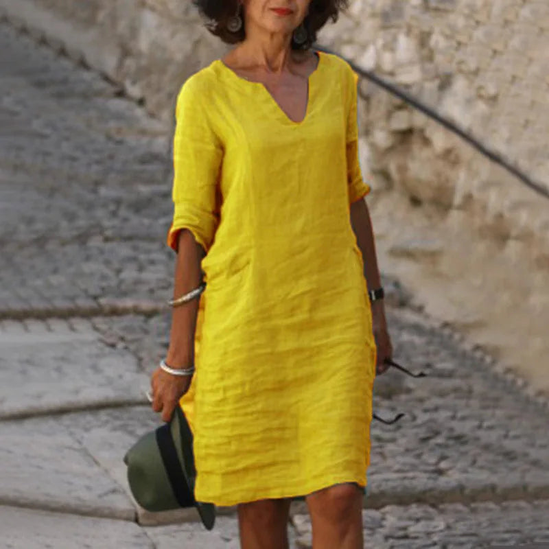 Mira: miniabito casual in cotone di ispirazione vintage