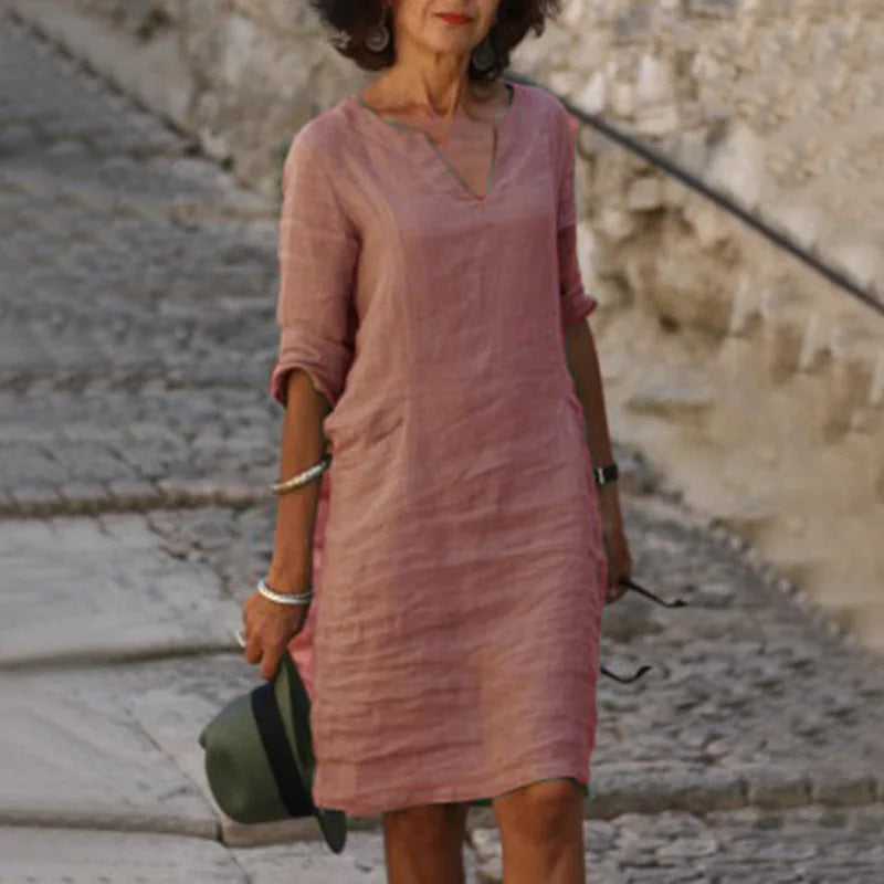 Mira: miniabito casual in cotone di ispirazione vintage