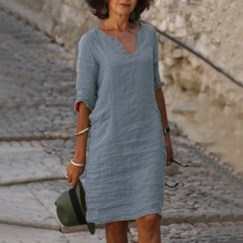 Mira: miniabito casual in cotone di ispirazione vintage