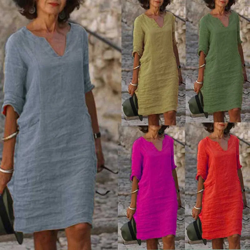 Mira: miniabito casual in cotone di ispirazione vintage