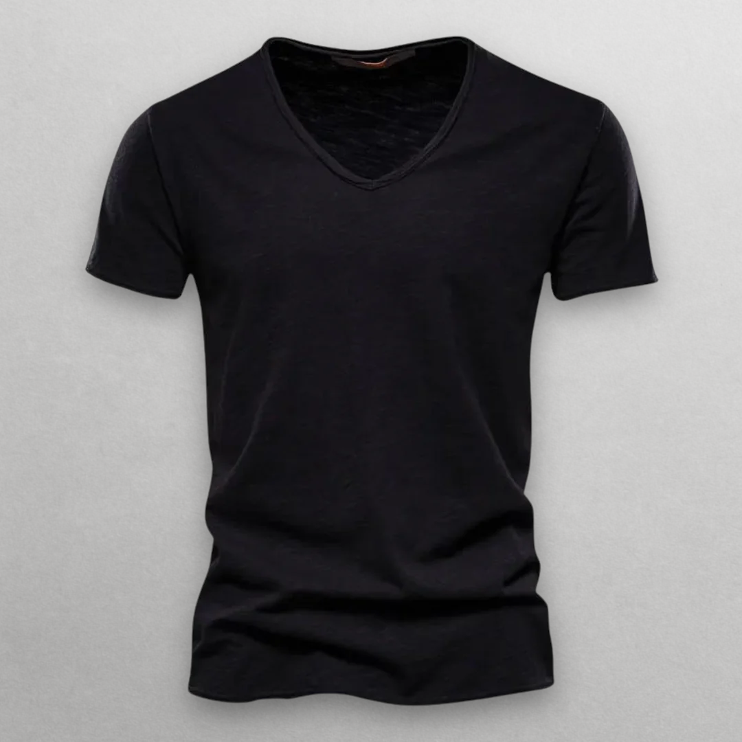 T-shirt Shinari in cotone con scollo a V