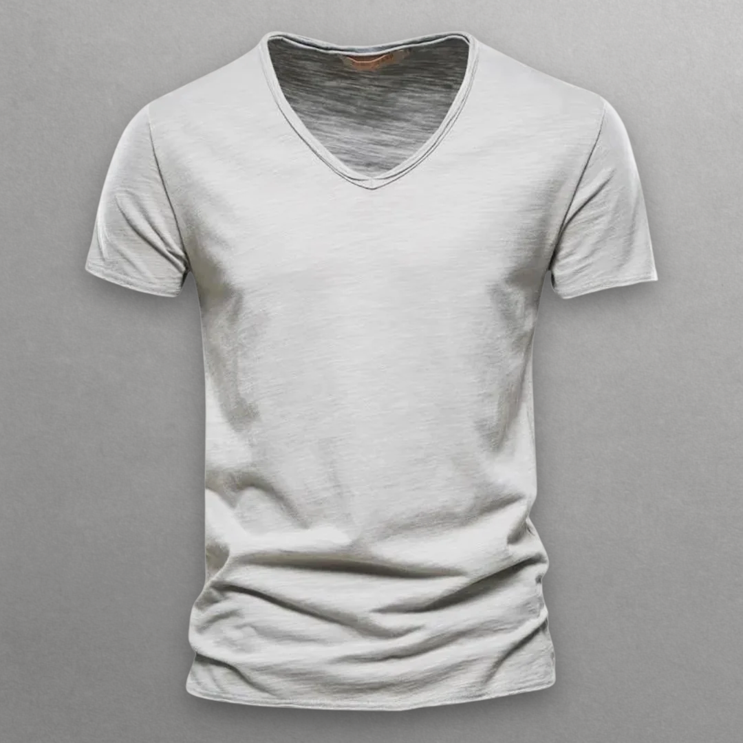T-shirt Shinari in cotone con scollo a V