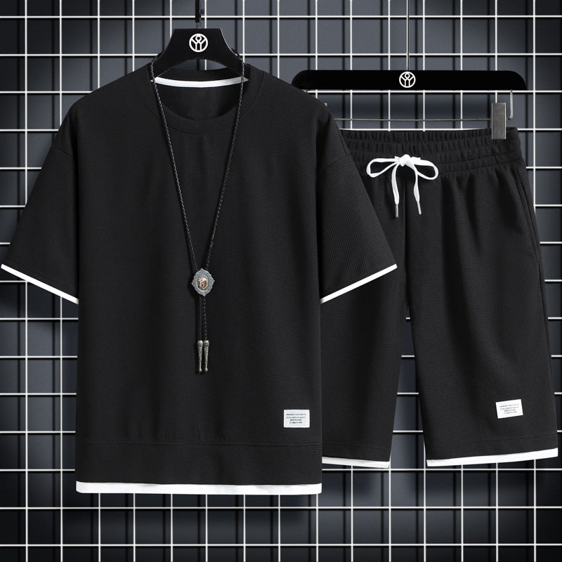 Set lounge in maglia waffle