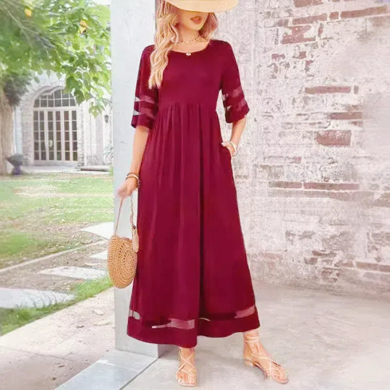 Camira - Abito midi con pannello in rete