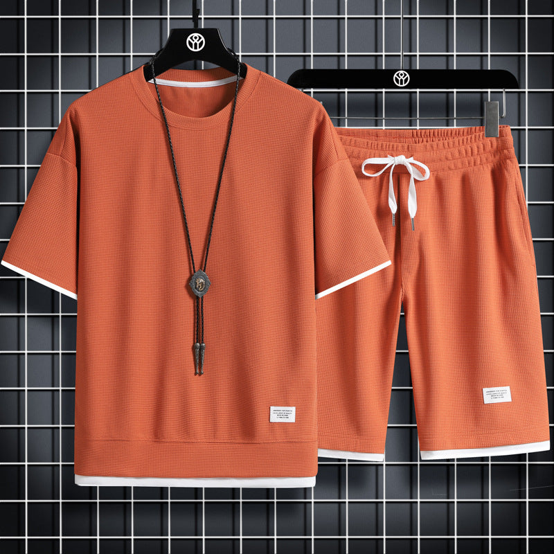 Set lounge in maglia waffle