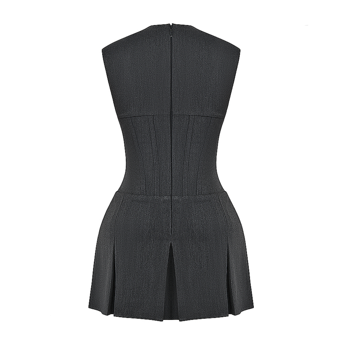 Velina - Mini abito pieghettato a corsetto solido