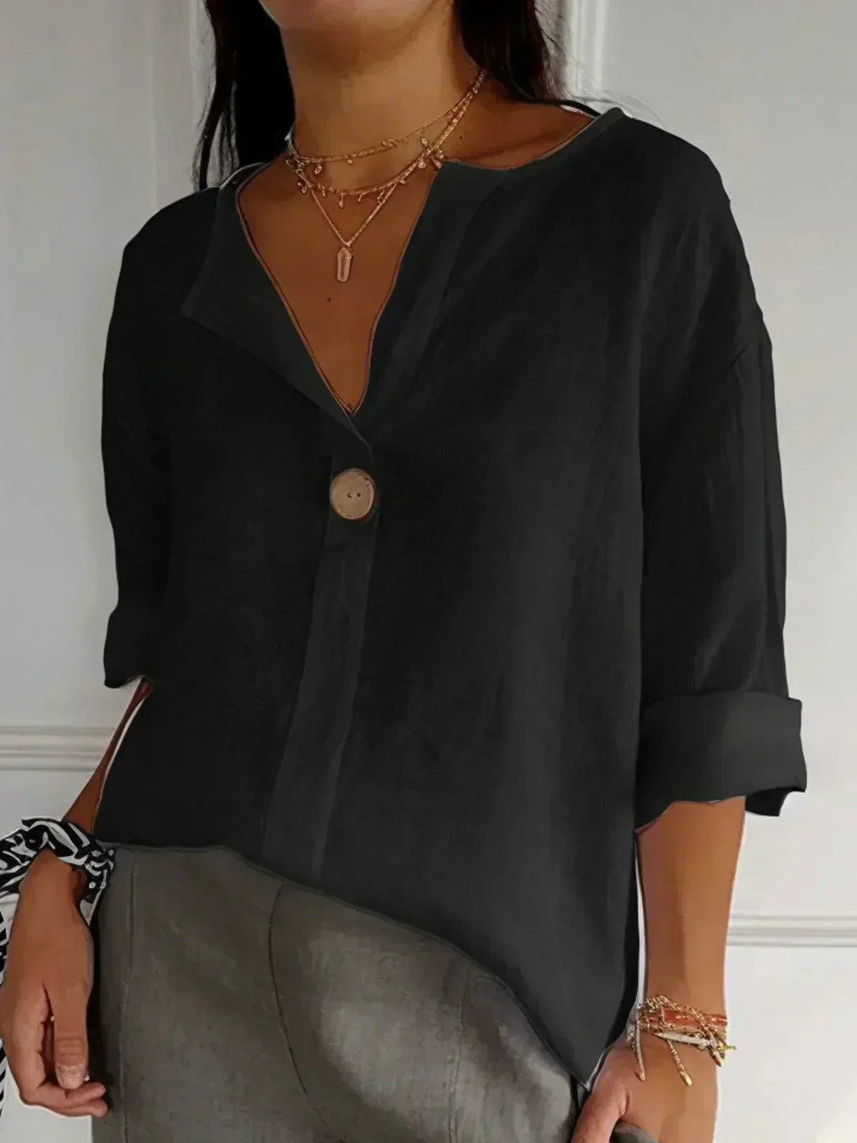 SABRINA – BLUSA RILASSATA CON SCOLLO A V