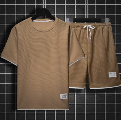 Set lounge in maglia waffle