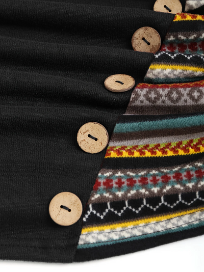 Felpa con cappuccio patchwork Boho da donna