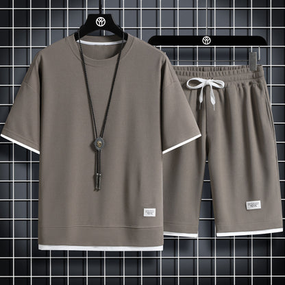 Set lounge in maglia waffle
