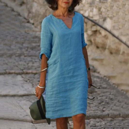 Mira: miniabito casual in cotone di ispirazione vintage