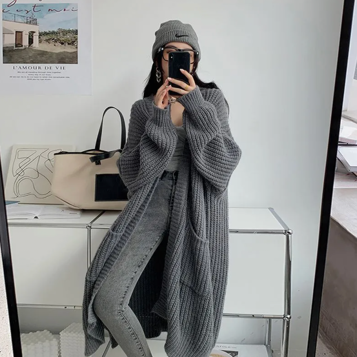 Cardigan lavorato a maglia a maniche lunghe Linda