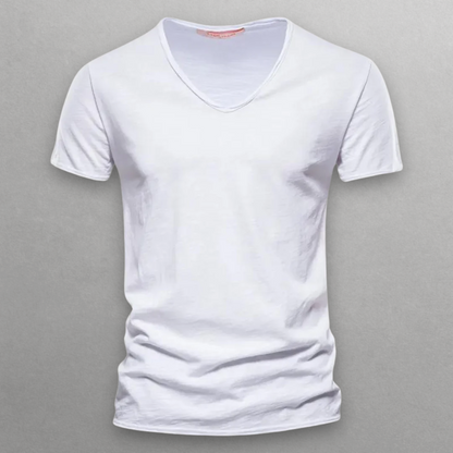 T-shirt Shinari in cotone con scollo a V