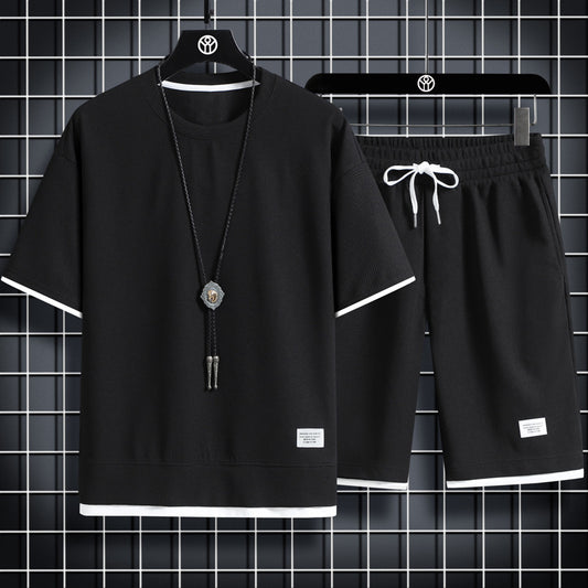Set lounge in maglia waffle