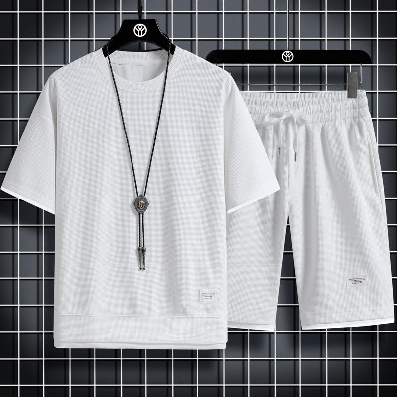 Set lounge in maglia waffle